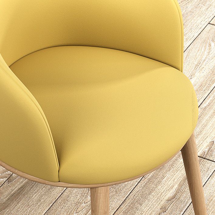 Glam Style Parsons Arm Chair Indoor Dining Chair with Metal Base