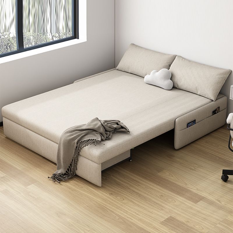 Modern Linen Blend Sleeper Sofa Upholstered Armless Sofa Bed