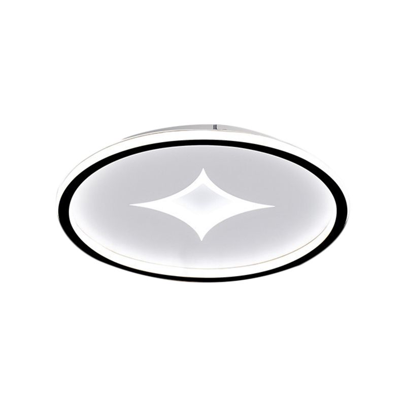 16"/19.5" W Ultra Slim Bedroom Flush Mount Metal LED Contemporary Ceiling Light Fixture in Black/Gold, Warm/White Light