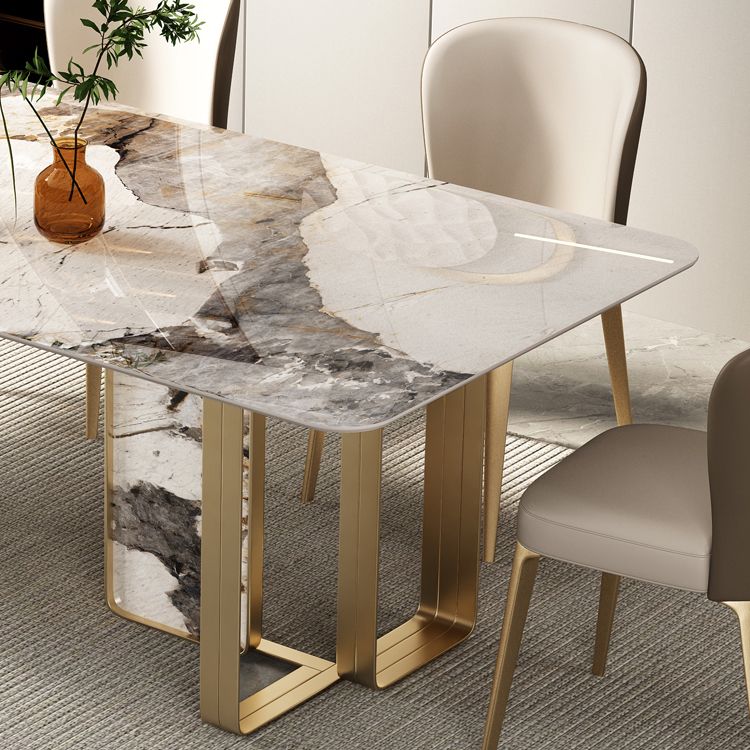 Luxury Sintered Stone Top Dining Set Rectangle 1/3/5/6 Pieces Dining Room Table Set