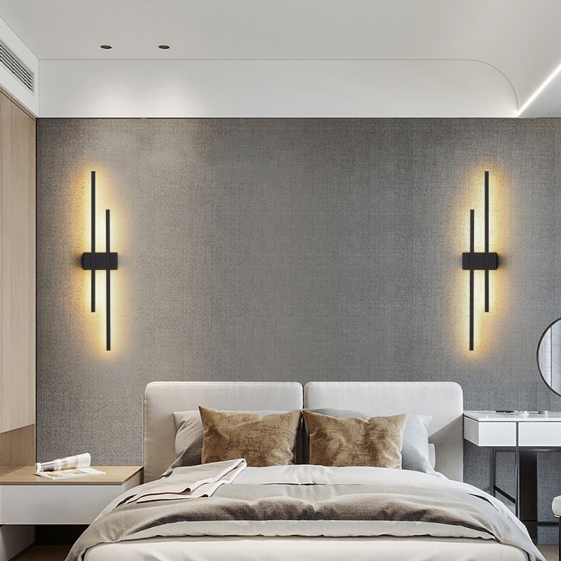 Minimalism Brass Wall Sconce Linear LED Sconce Lighting for Hallway