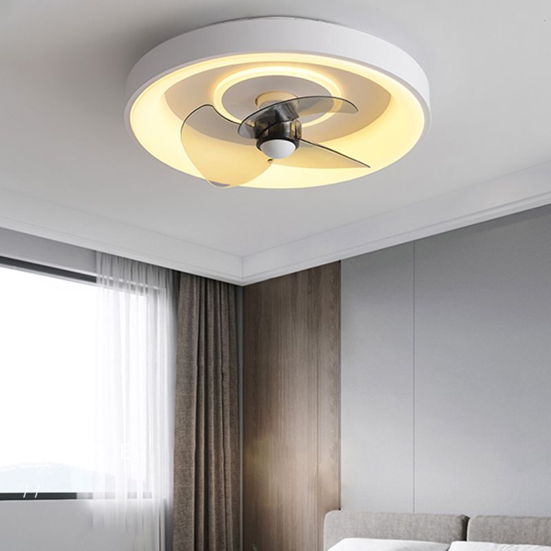 Ventola a soffitto in metallo a forma geometrica Stile moderno a 2 luci lampada a ventola del soffitto
