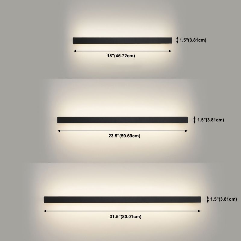 Rectangle Wall Light Modern Style LED Indoor Bedroom Line Wall Lamp Fixture