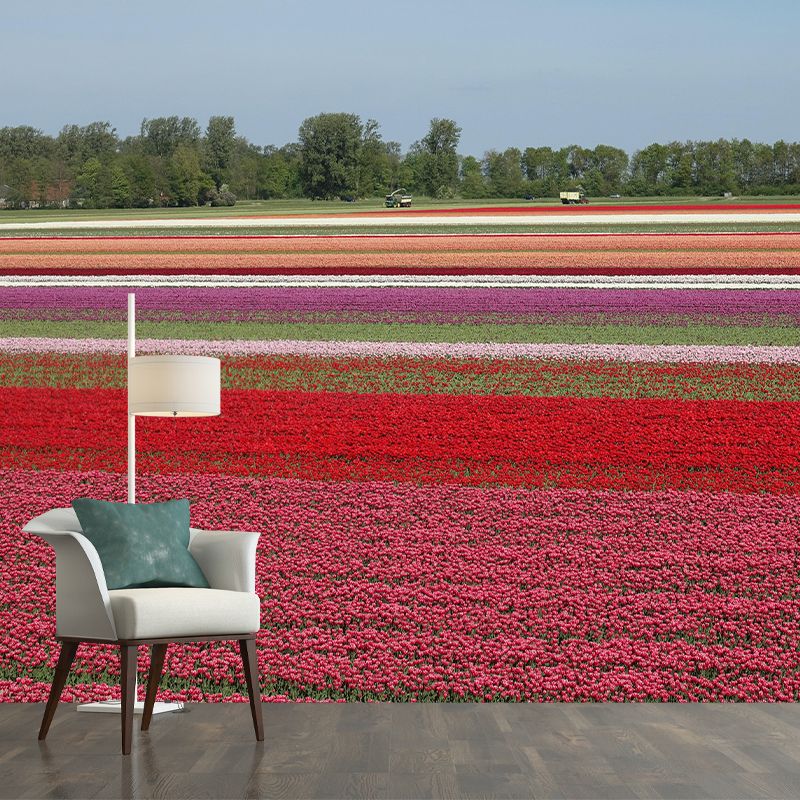 Contemporary Tulip Home Mural Mildew Resistant Wall Decor for Dining Room