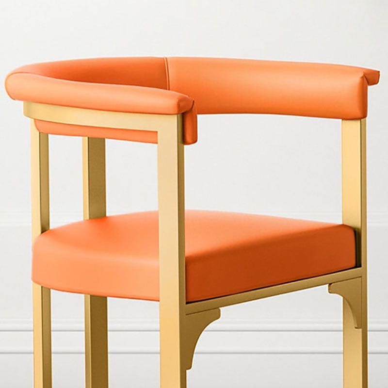 Glam Metal Dining Room Chair Armless Open Back Dining Side Chair for Restaurant Use