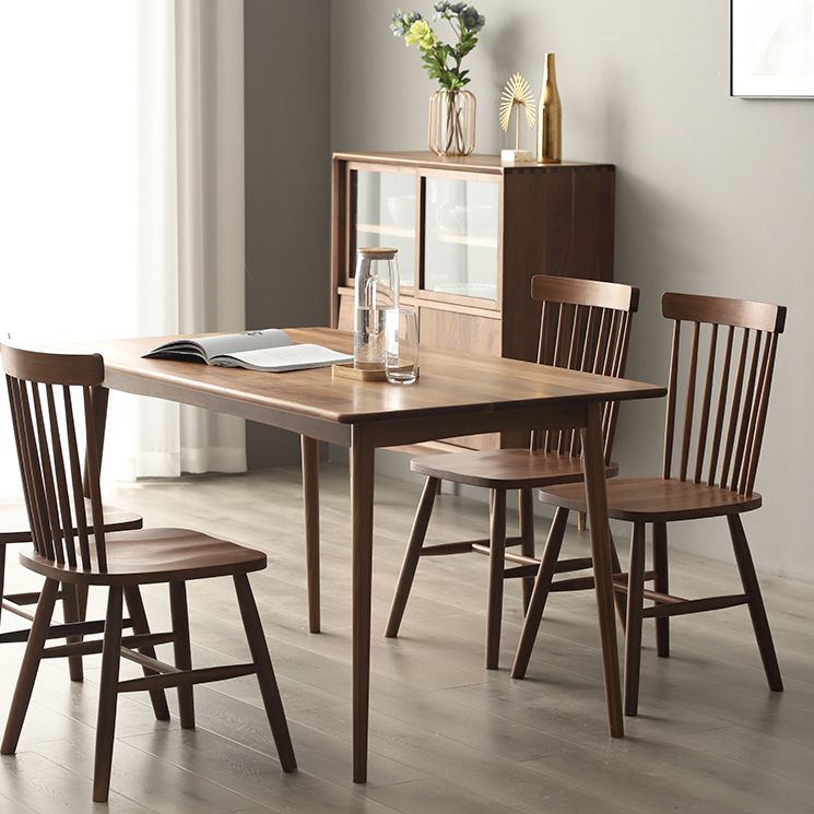 Contemporary Solid Wood Top Dining Room Furniture with Wooden 4 Legs Table Dinette Set