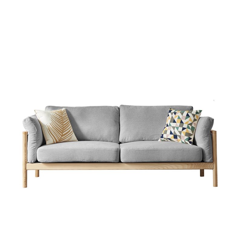 Modern Cotton Sofa Loose Back Sofa 32.6"W with Pillow Top Arm