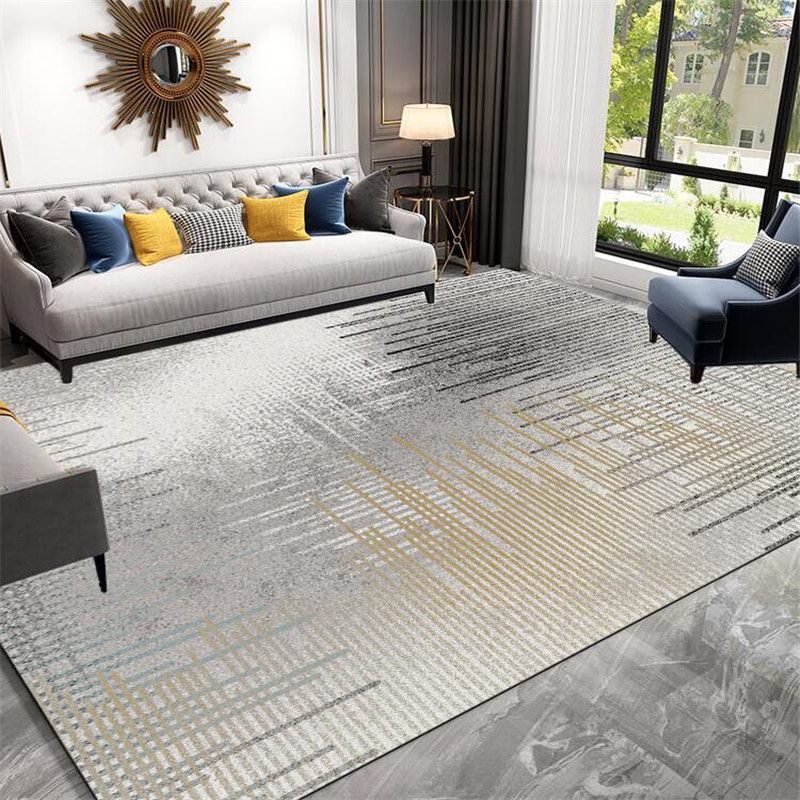 Moderner Farbblockbereich Teppich Orange Polyester Fläche Teppich nicht rutscher Backing Teppich für Wohnkultur