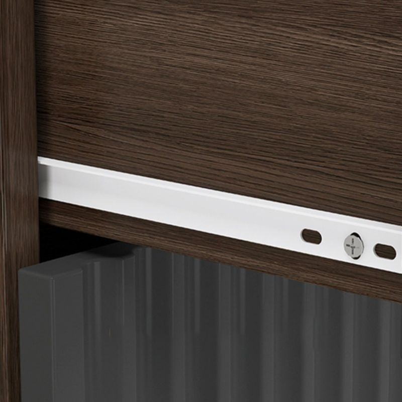 Contemporary Rectangle Accent Chest with Brown Top and Metal Legs