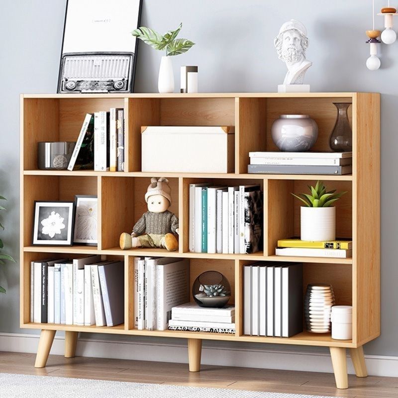 Standard Engineered Wood Bookcase Contemporary Closed Back Bookshelf