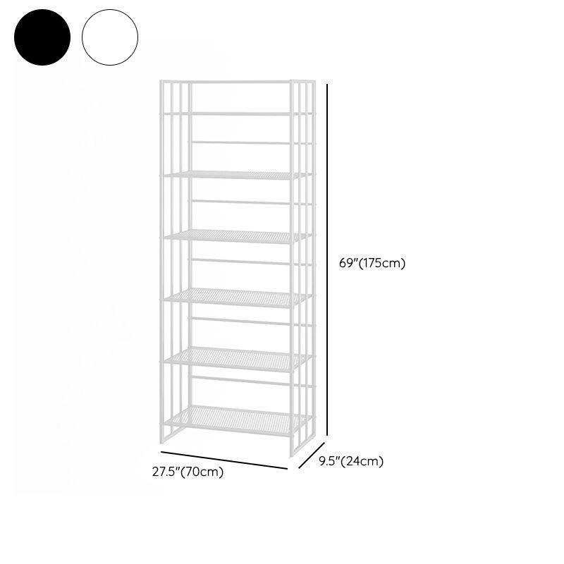 Metal Standard Bookcase Modern Open Back Bookshelf with Shelves