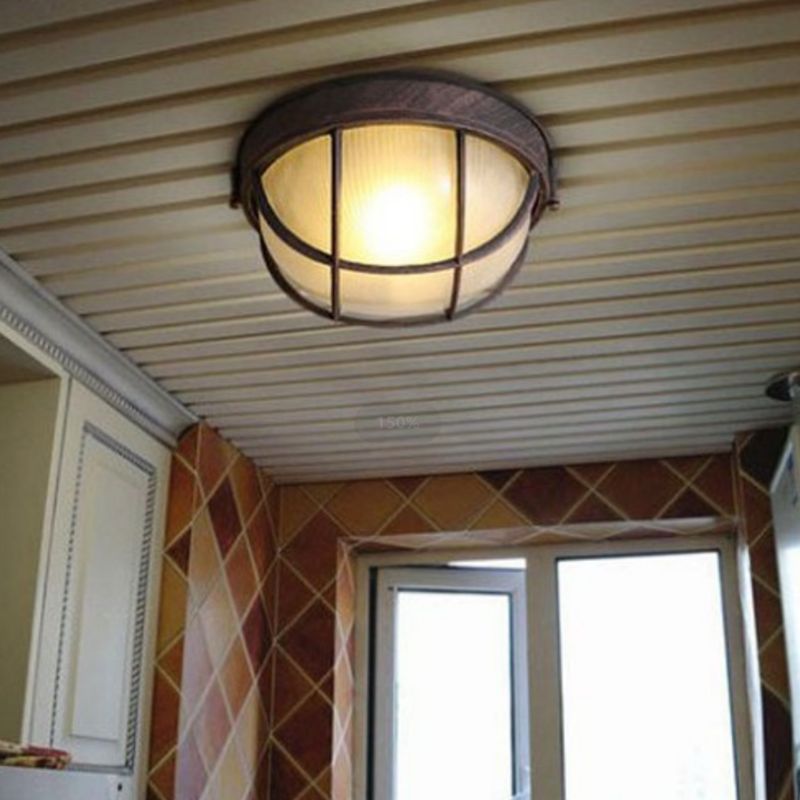 Metal Geometric Flush Mount Lamp Industrial Style 1 Light Flush Ceiling Lights