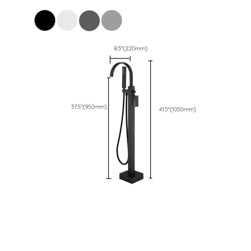 Modern Faucet Free Standing Rod Handle Tube Handheld Shower Head Bathtub Faucet