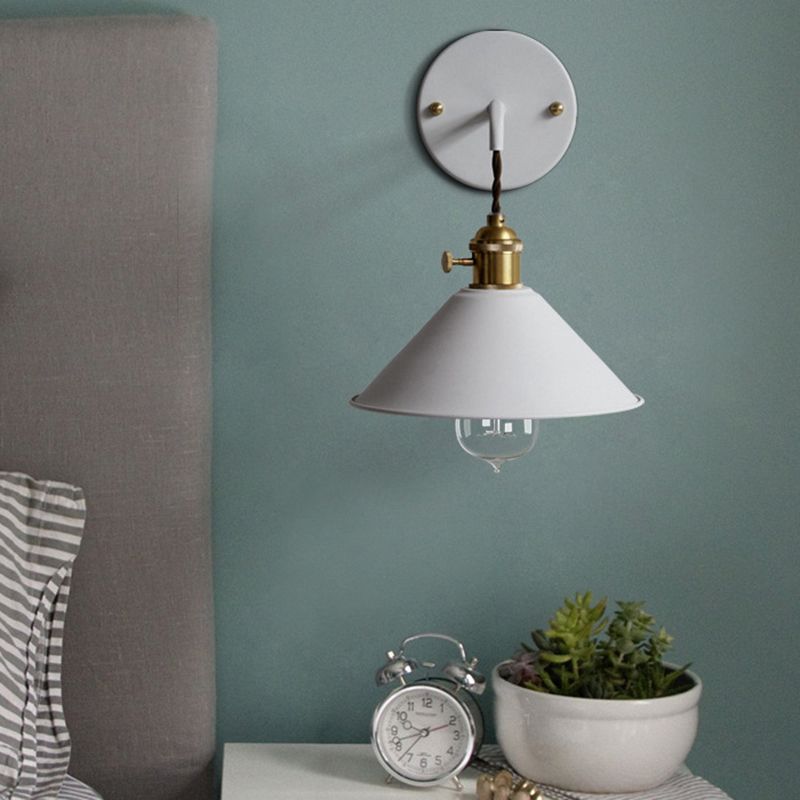 Macaron Cone Shaded Lighting Contemporary Metal Wall Light for Room