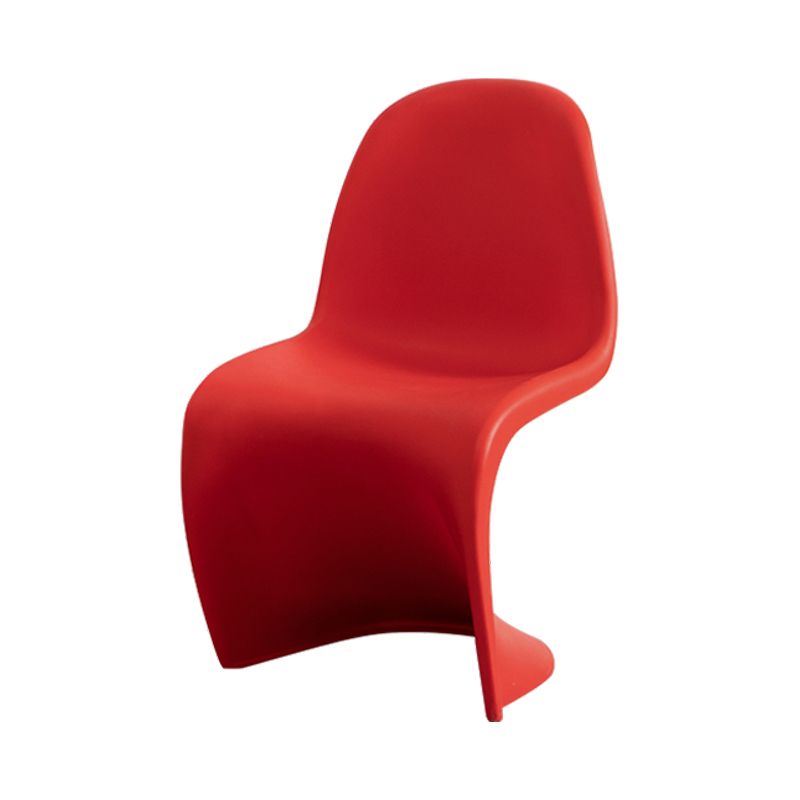 Scandinavian Style Plastic Chair Set Dining Room Solid Back Side Chairs