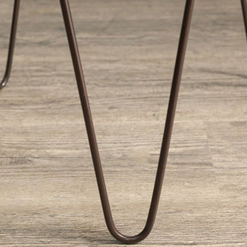 Solid Wood Round Top Side End Table with  Metal 3 Legs End Table