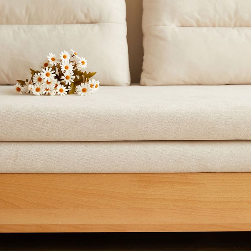 Scandinavian Solid Wood Removable Futon Sleeper Sofa Pillow Included