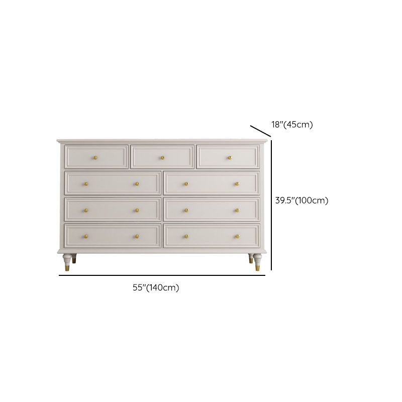 Birch Wood Horizontal Double Dresser Contemporary Storage Dresser for Bedroom