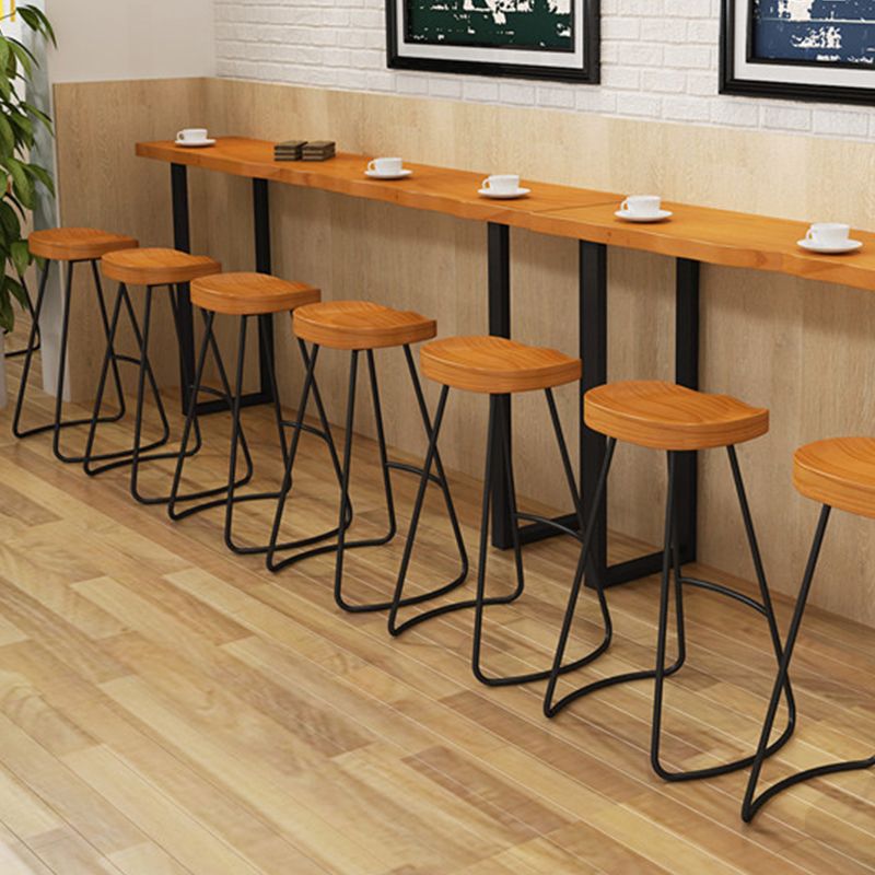 Modern Bar Height Table Solid Wood Top Bistro Table with Sled Base