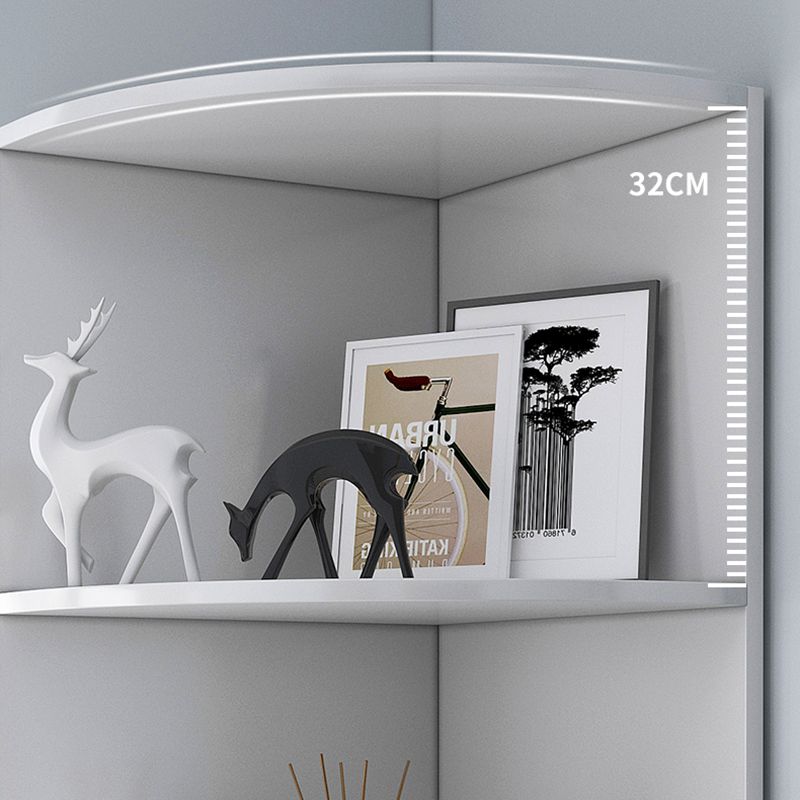Corner Wood Accent Chest with Shelves Contemporary Side Cabinet