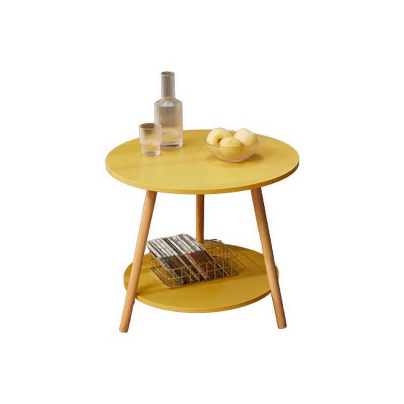 Traditional Style Cocktail Table Artificial Wood White/yellow/natural Color Coffee Table