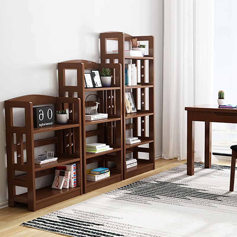 Contemporary Open Back Standard Bookshelf Wooden Bookcase with Shelves