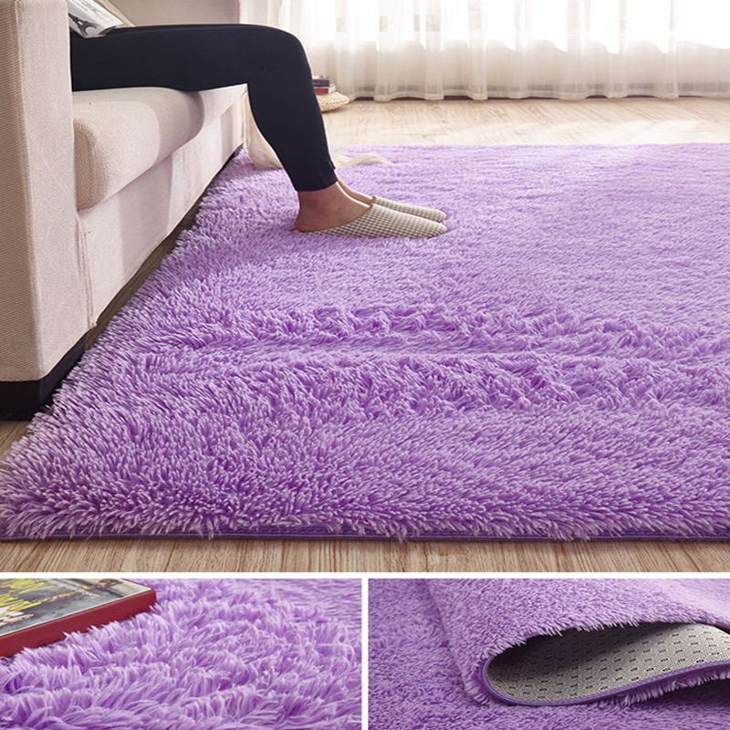 Multicolor Comfort Rug Polyester Carpet Solid Indoor Rug Non-Slip Backing for Living Room