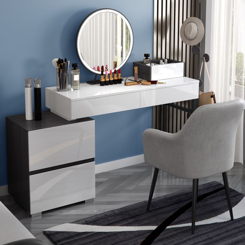 Contemporary Vanity Dressing Table Set 4 Drawer Makeup Vanity Desk Table