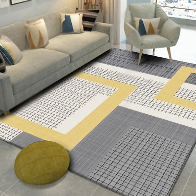 Creative Multicolor Modernist Rug Polyester Striped and Geometric Pattern Rug Washable Pet Friendly Non-Slip Carpet for Living Room