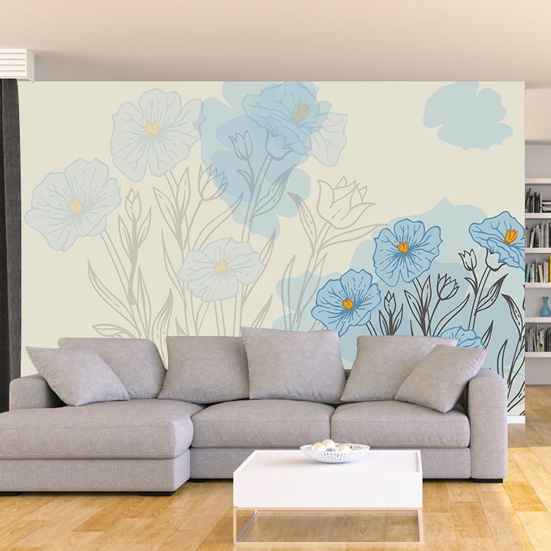 Tropical Plant Mural Eco-friendly Horizontal Illustration Decorative Wallpaper Home Decor