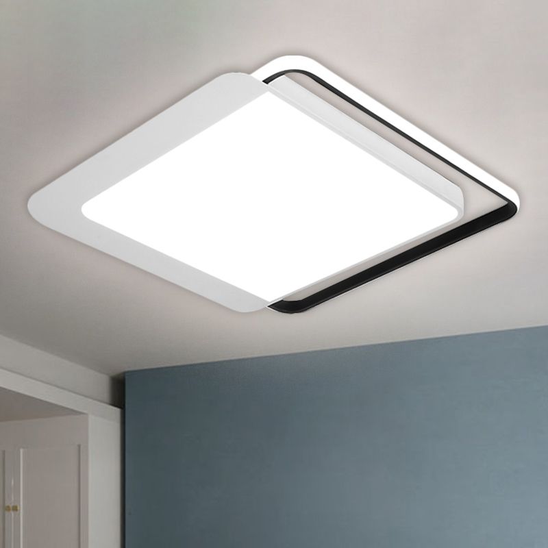 Nordic Overlapping Flush Mount Lamp Acrylic LED Bedroom Ceiling Light Fixture in White