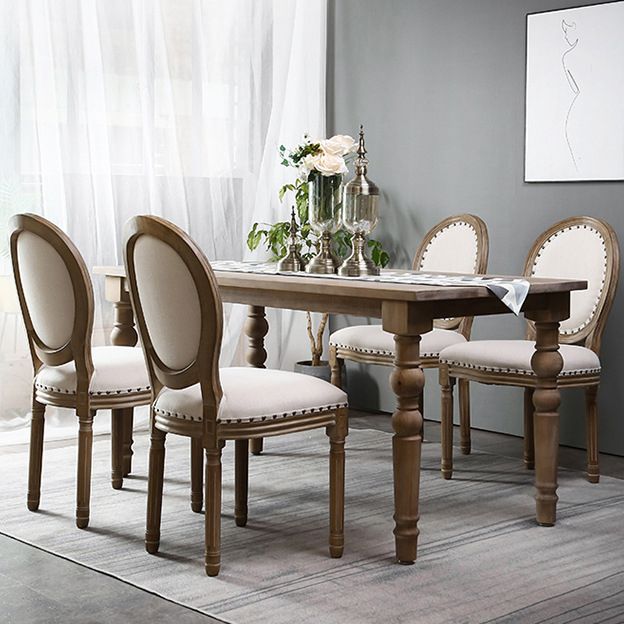 Cottage Style Solid Wood Dining Set with Traditional Height Table and 4 Legs Base