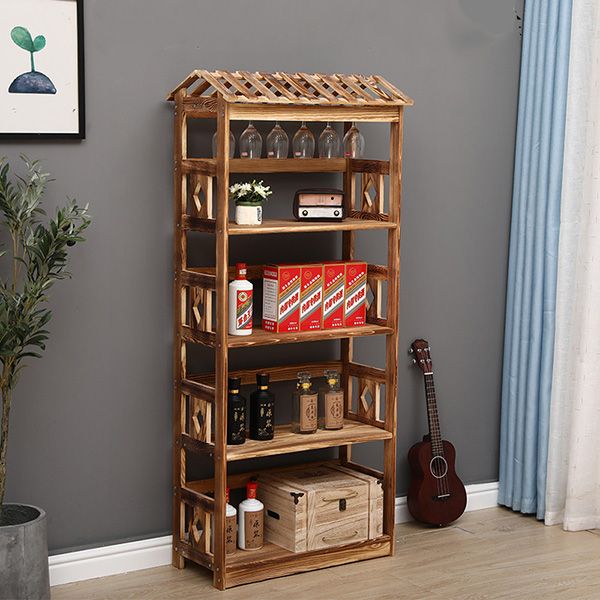 Modern Floor Wine Bottle Rack Pine Wood Wine Bottle Rack for Home