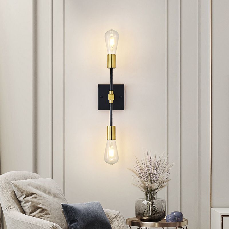 Nordic Style Metal Wall Light Minimalist 2 Lights Wall Sconce for Bedroom