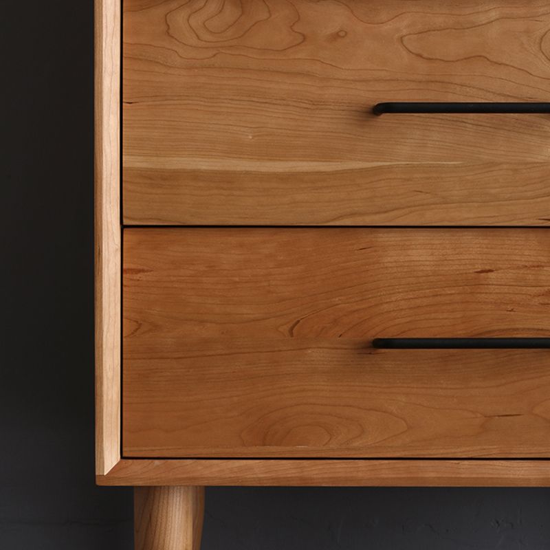 Contemporary Natural Cabinet Solid Wood 4 - Drawer Accent Cabinet
