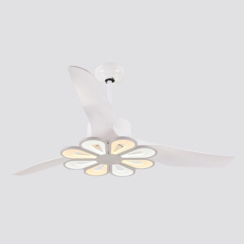 50 "breite acrylgeometrische halbflütige leichte modernistische LED -Lüfterlampe, 5 Klingen