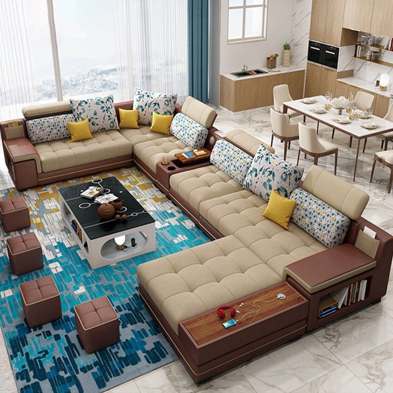 6-Seater Modular Sectional for Living Room 98.43" Wide 161.41" Long