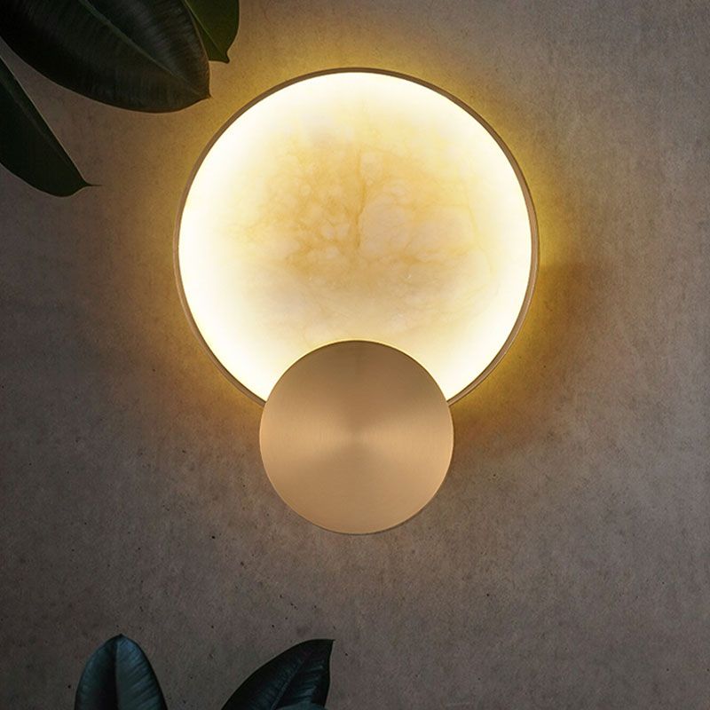 Copper Contemporary Wall Sconce 1 Circle a parete Alluminazione montata per camera da letto per camera da letto