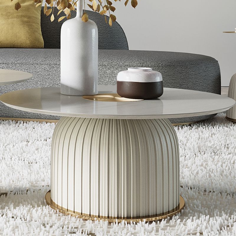 Modern Style Ceramic Veneer Material Design Coffee Table with Circular Shape