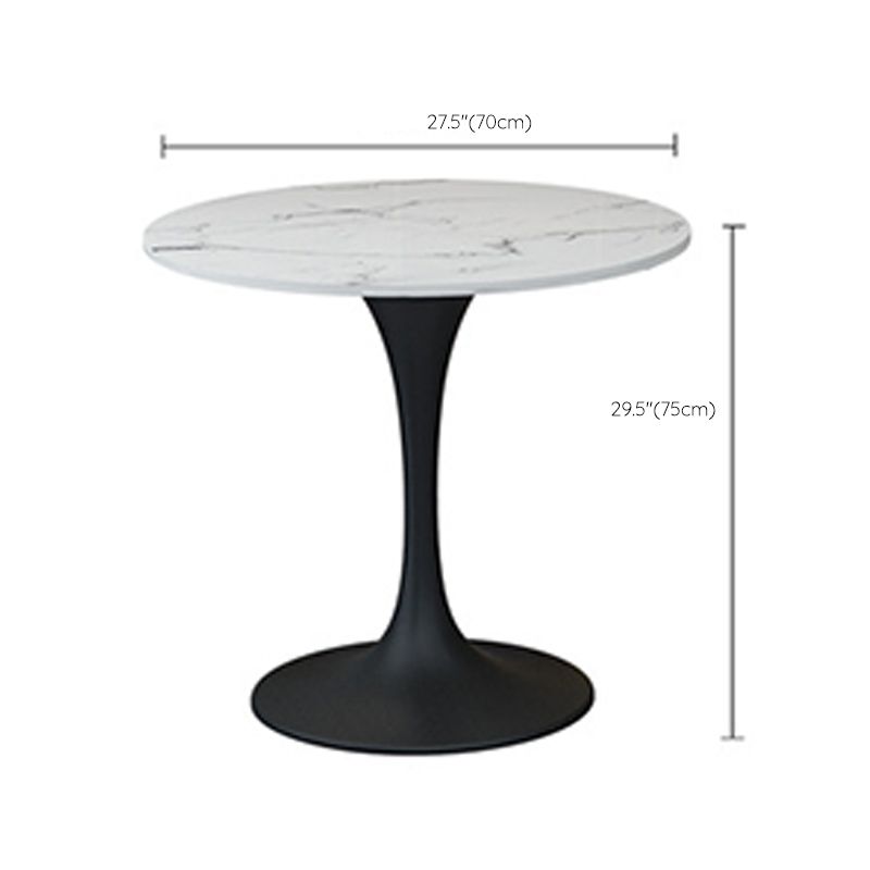 Glam Metal Dinette Table Sintered Stone Dining Table for Home Use