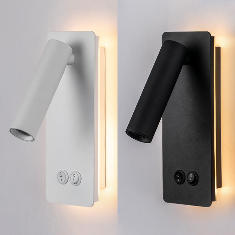 Aluminium -LED -Lesen Wandleuchten im modernen präzisen Stil schmiedeeisernen rechteckigen Wandlicht mit Acrylschatten