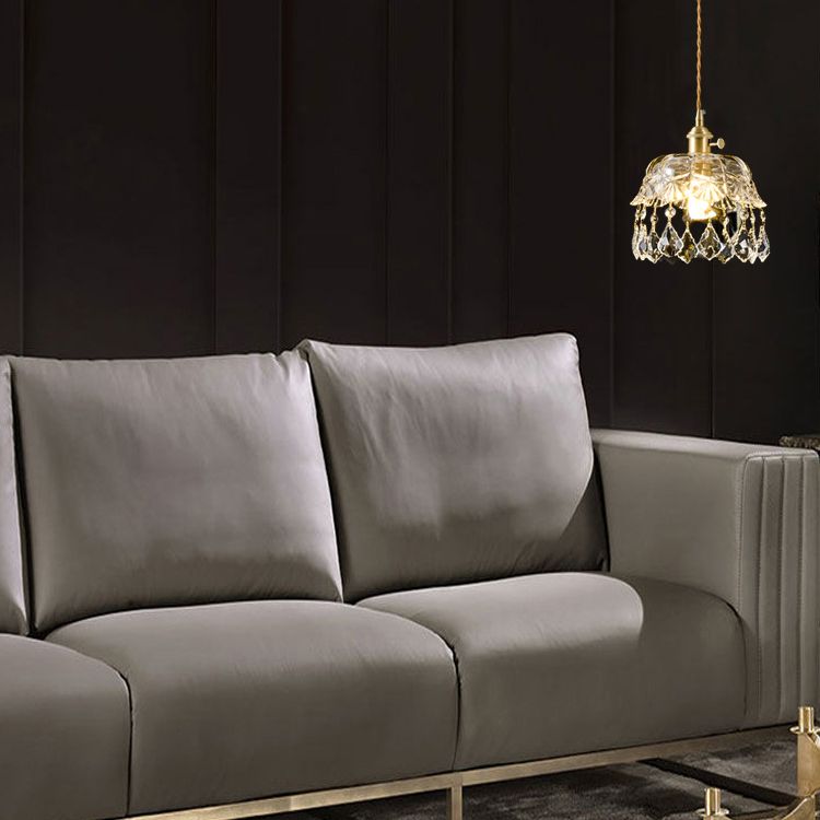 Shaded Glass Pendant Ceiling Light Contemporary Style Clear Hanging Ceiling Light