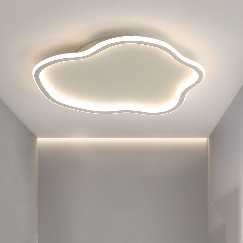 1-Light Waves Flush Ceiling Light Fixtures Modern Style Acrylic Flush Mount Lighting