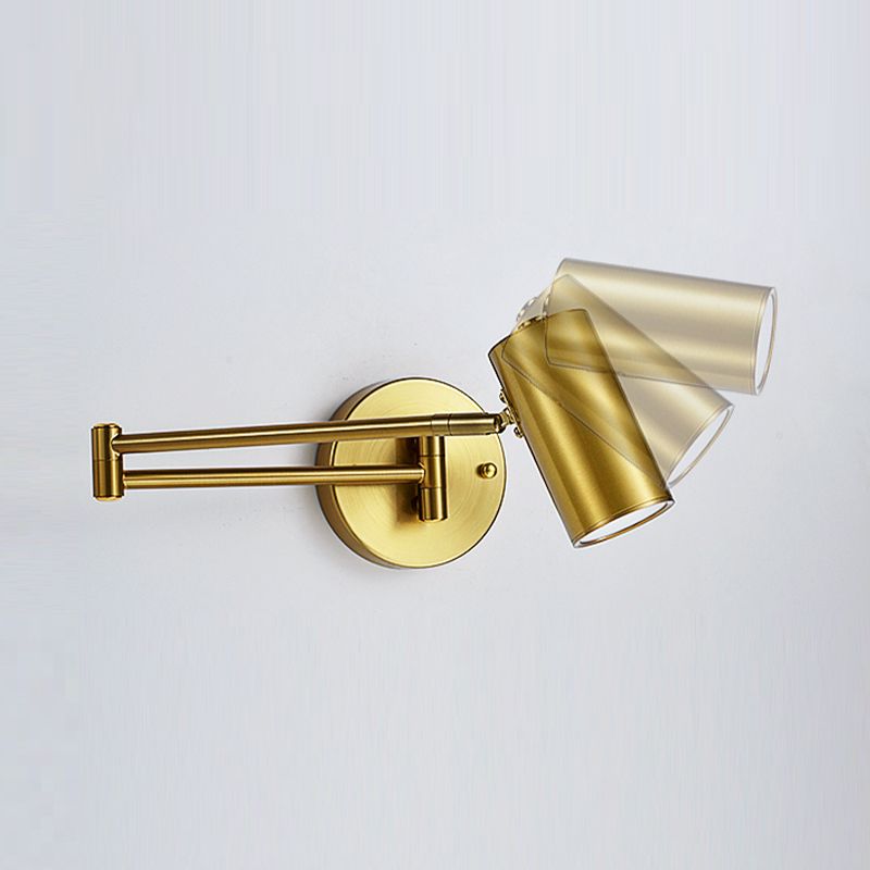 1 Light Swing Arm Flush Mount Wall Sconce Simplicity Metal Wall Mount Lamp