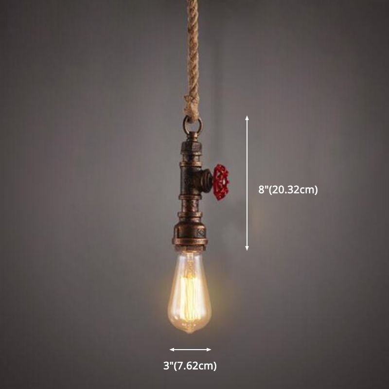 Metal Pendant Ceiling Light Water Pipe Antiqued Down Lighting Pendant for Restaurant