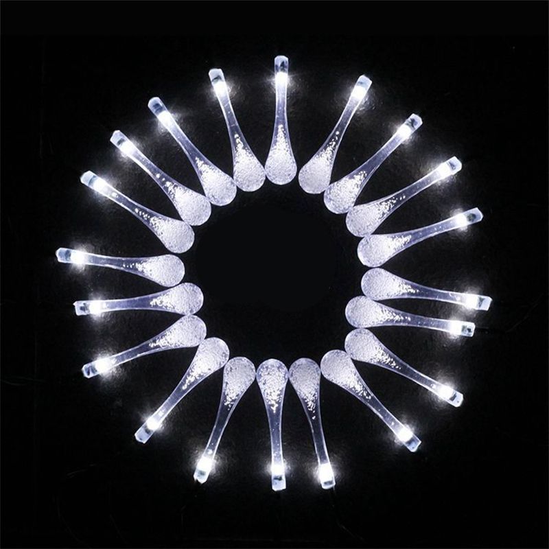 Solar Power LED Decorative Lamp in Modern Creative Style Plastic Teardrop String Lights