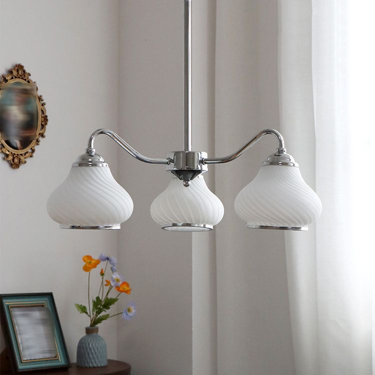 Modern Pendant Light Silver Glass Sputnik Ceiling Light for Living Room