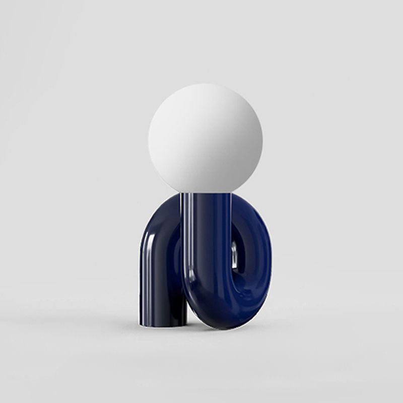 Sfera lampade da tavolo notturno in vetro contemporaneo 1 lampada leggera per camera da letto