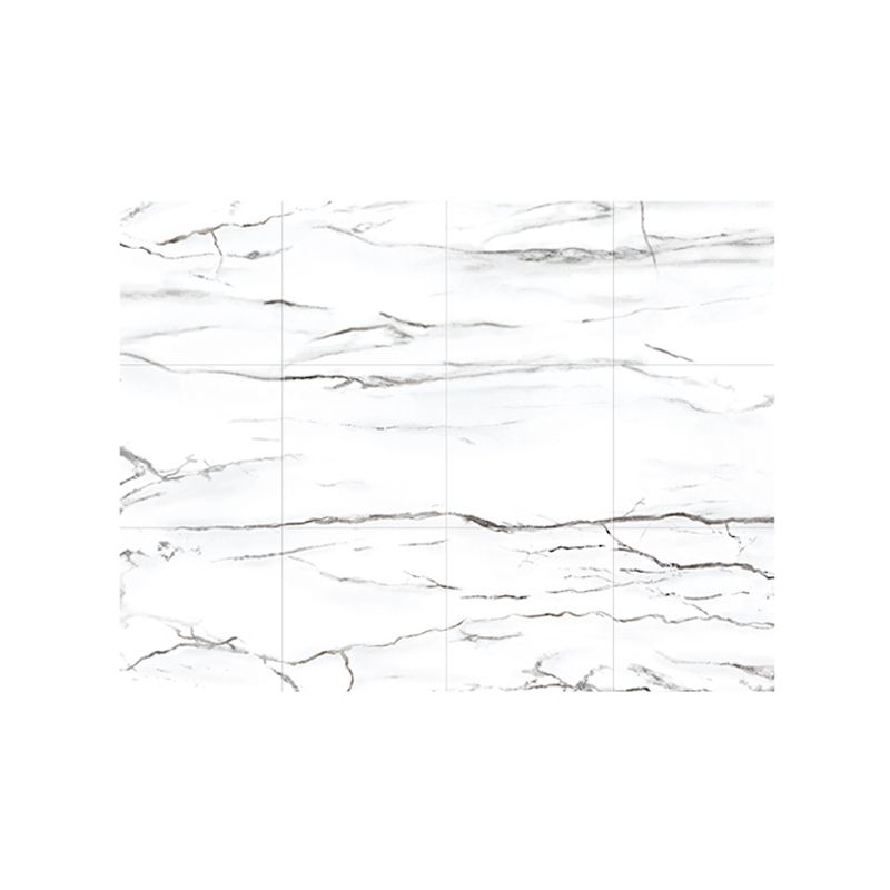 White Marble Wallpaper Panels Self-Adhesive Modern Kitchen Wall Covering, 8' x 8"