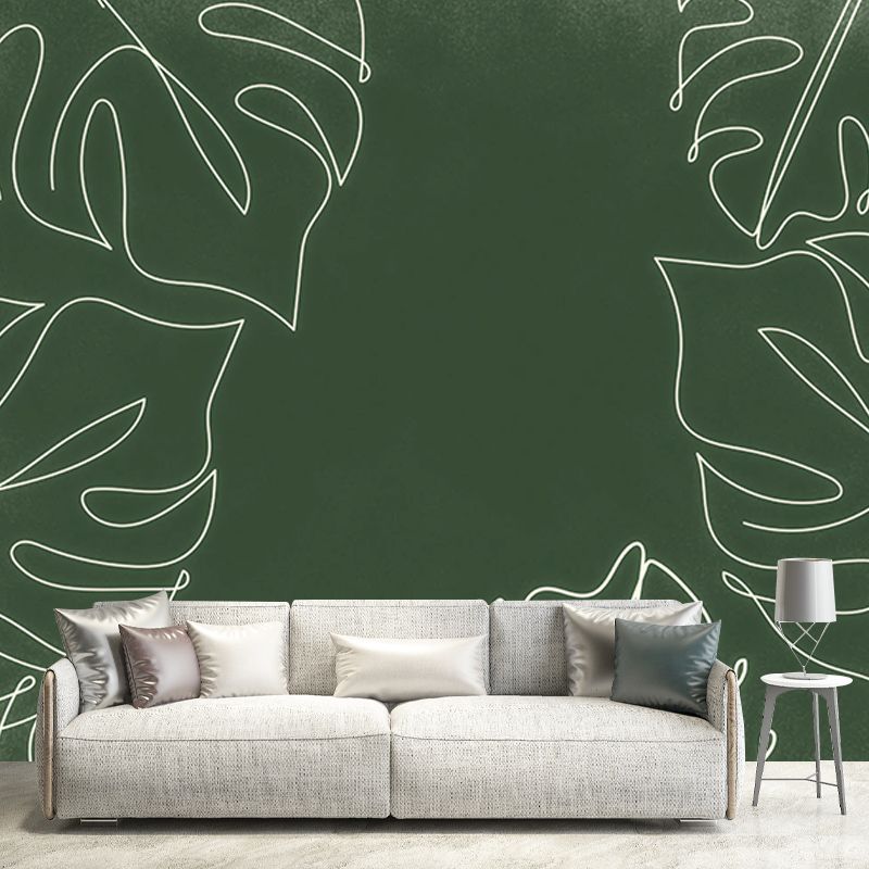 Monstera Resistant Mural Wallpaper Environment Friendly Sleeping Room Wall Mural